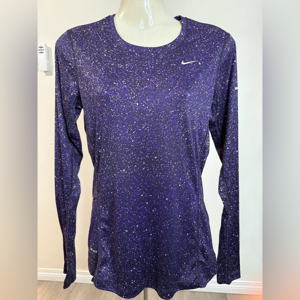 Nike Purple Fitted Long Sleeve Tee
